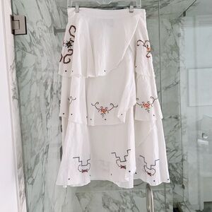 Berenice Embroidered Tiered Skirt – Size 38